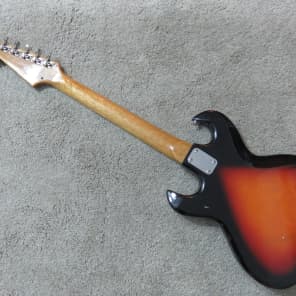 Vintage 1960s Tele-Star Teisco Solid Body Sunburst Offset Guitar Early Ibanez Claw Cutaway Design image 9