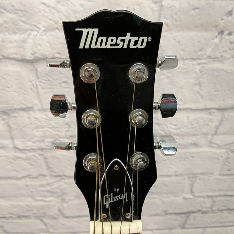 Maestro by Gibson Black Parlor Acoustic Guitar MA38BKCH6 with | Reverb