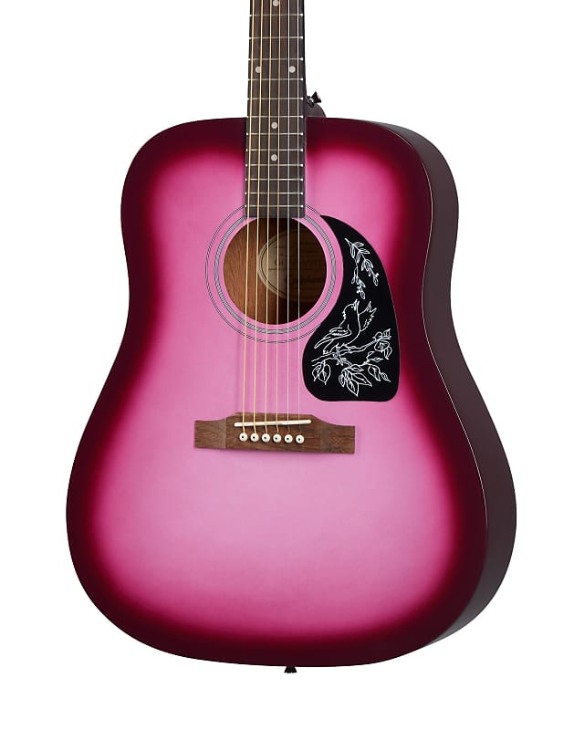 Epiphone Starling Square Shoulder Acoustic Starter Pack, Hot Pink