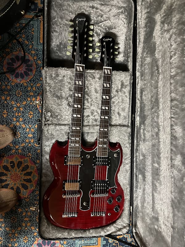 ギター Epiphone SG String Double-Neck Burgundy Epiphone SG 1275 Double-neck