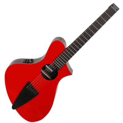 Corona Aphrodite Headless Acoustic Guitar APS-350HSEQ Red Unique Design Travel for sale
