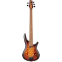 Ibanez SR Premium SR5PBLTD 5-String Electric Bass Guitar, Roasted Birdseye Maple Fretboard, Dragon Eye Burst Low Gloss