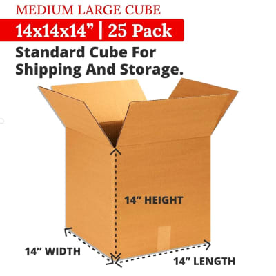 Shipping Boxes 14"L x 14"W x 14"H 10-Pack Corrugated Cardboard Box for Packing Moving Storage image 2