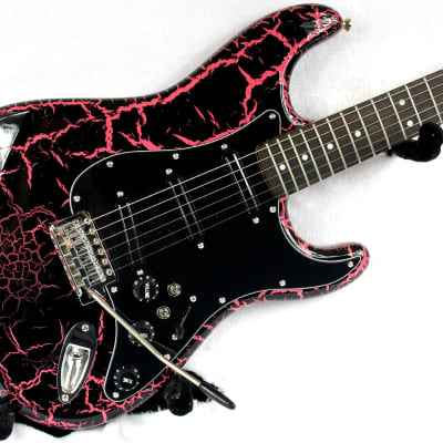Custom Crackle Painted and Upgraded Fender Squier Affinity Strat With Gig Bag image 6