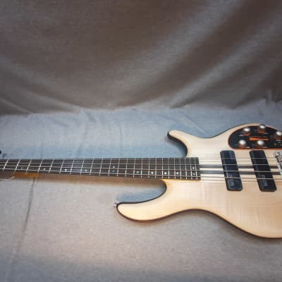 Cort A4 Plus FMMH OPN Artisan Series Figured Maple/Mahogany 4-String Bass Open Pore Natural image 3