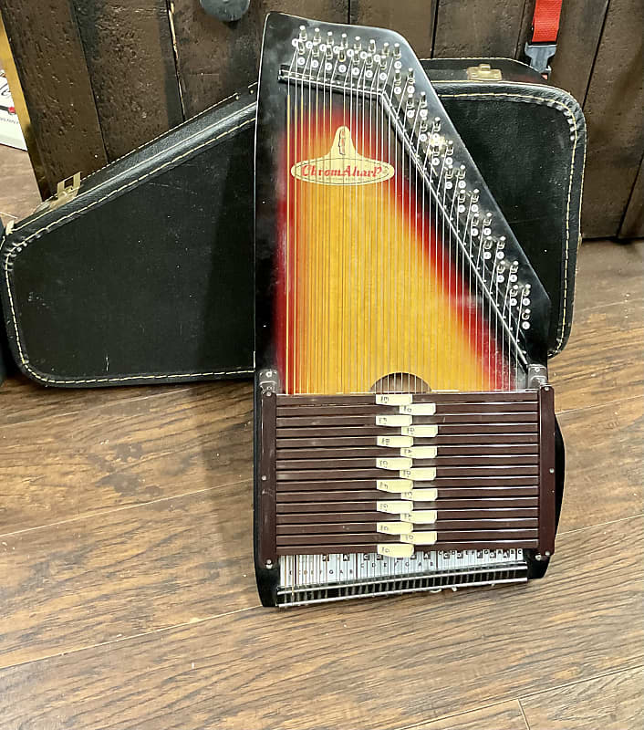 Chromaharp 15 Chord Auto Harp Sunburst w/ Case Reverb