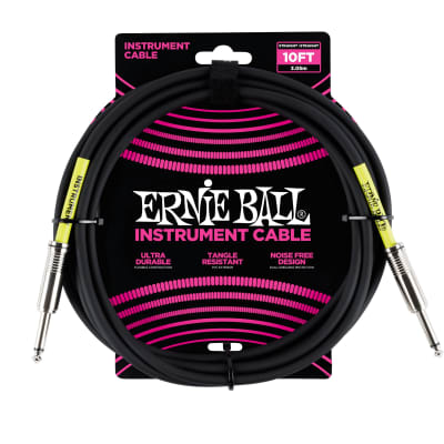Ernie Ball 10' Straight / Straight Instrument Cable - Black image 1
