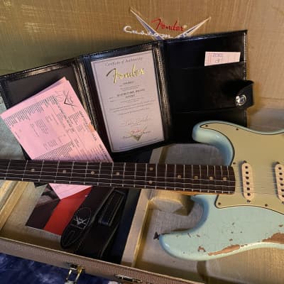 NEW ! 2023 Fender Custom Shop 62 HSS Stratocaster Heavy Relic - Surf Green - Modern Spec Authorized Dealer Handwound P/Us - Only 7.6 lbs image 12