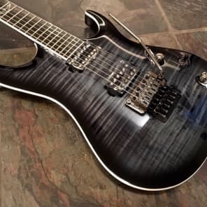 Washburn Parallaxe PXS20FRTBB  Trans Black Flame Top Electric Guitar w/Floyd Rose Demo Video Inside image 2