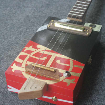 Crowned Heads Electric Cigar Box Guitar by D-Art Homemade Guitar Co. for sale