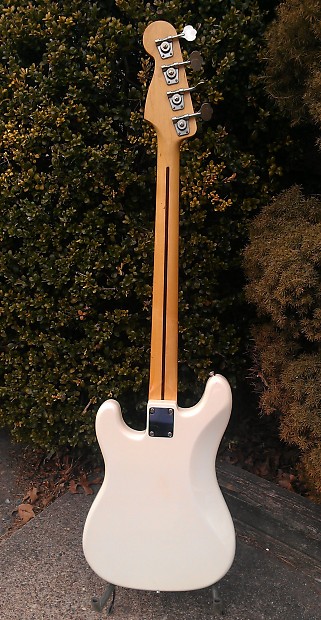 1987 Squier by Fender Bullet 1 P Bass White MIK | Reverb