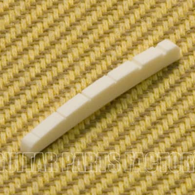 BN-0206-L00 Left Handed Bleached Slotted Guitar Bone Nut Curved Fender Strat/Tele