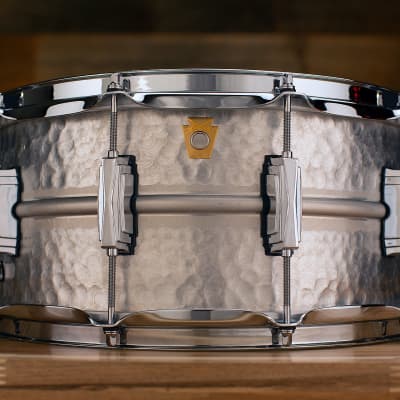 LUDWIG 14 X 6.5 LA405K ACROPHONIC HAMMERED ALUMINIUM SNARE DRUM, LIMITED EDITION image 8