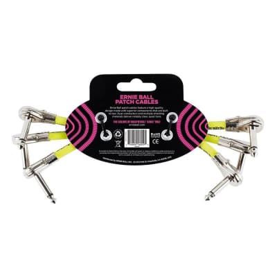 Ernie Ball 6 Inch Pancake Angled Instrument Patch Cable, Black image 2