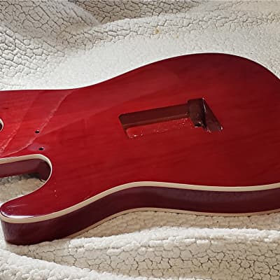USA made,Double bound Alder body in Dark Cherry Clouds with 5A quilt maple top.Made for a Strat body# RCS-1. Free pick guard while supplies last. image 6