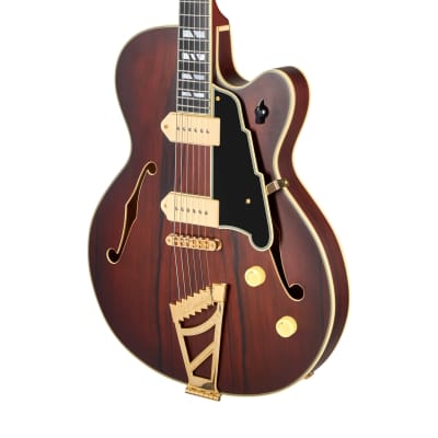 D'Angelico Deluxe SS Fully Hollow Single Cutaway Satin Brown Burst image 5