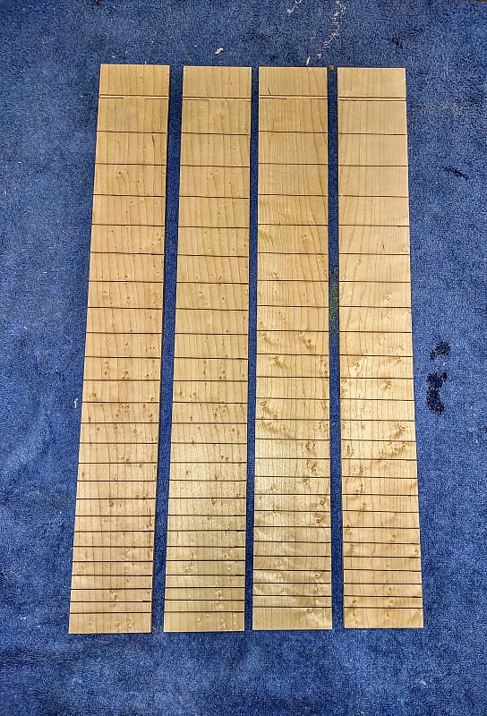 Birdseye maple fretboard Slotted flat 2023 Unfinished Reverb