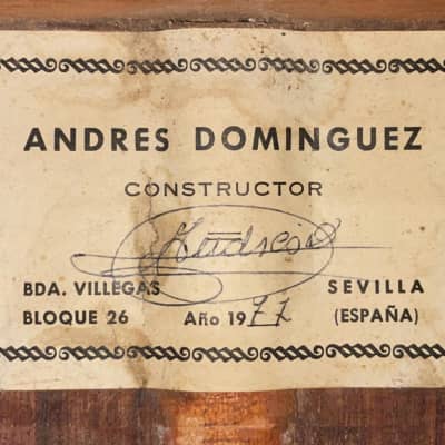 Andres Dominguez flamenco guitar 1977 - amazing and full old world sound! - check video image 12