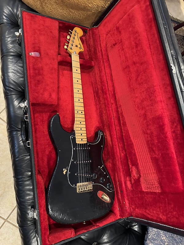 Fender Stratocaster Hardtail with Maple Fretboard 1978 - 1981 - Black image 1