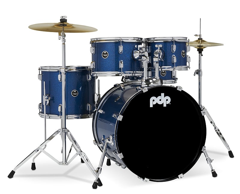 PDP CENTERstage Drum Set Royal Blue Sparkle 5pc Complete Drum Kit PDCE2015KTRB image 1