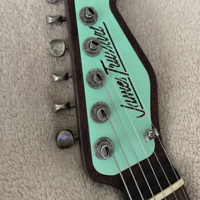 James Trussart Deluxe SteelCaster in Surf Green on Cream w/ Roses image 12
