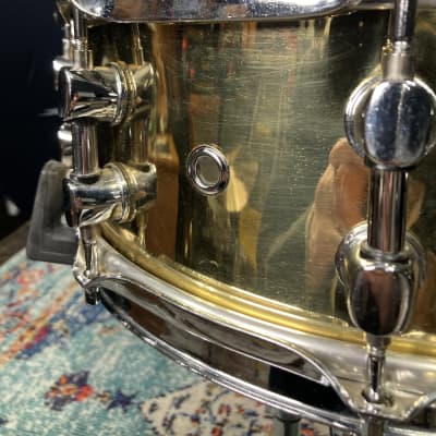 Mapex Carmine Appice's 5.5x14" Brass Master Snare Drum, Brass Lugs (#2) 1990s - Brass image 7