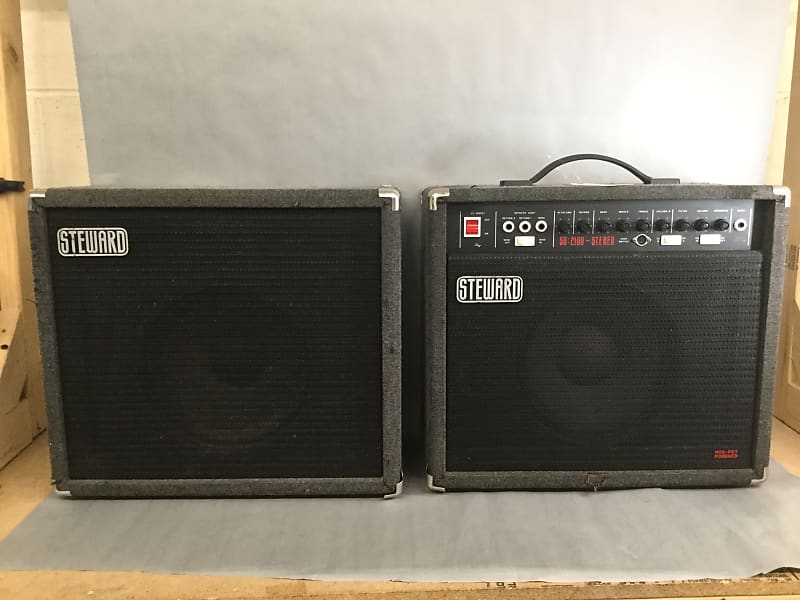 Vintage Session Steward SG 2100 Stereo Combo Amplifier and Speaker Gray image 1