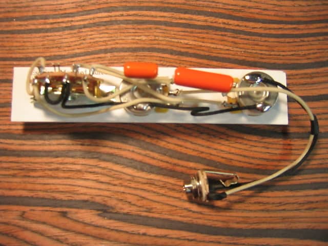 K D Paulus Guitar Parts Esquire Wiring Harness – Modded Eldred with True Bypass - Orange Drops image 1