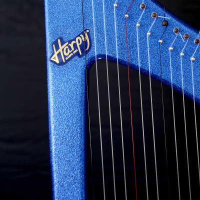 22 String Iris Harpy - Electric-Acoustic Harp - Blue image 4
