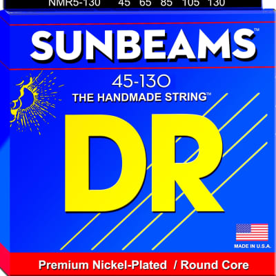 DR NMR5-130 Sunbeams Premium Nickel-Plated/Round Core Bass Strings  45 65 85 105 130 image 2