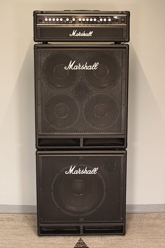 Marshall bass store amp stack