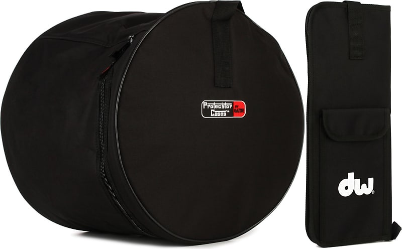 Gator GP-1414 Protechtor Standard Tom Bag - 14" x 14" Bundle with DW DSBA2005 Padded Logo Stick Bag image 1