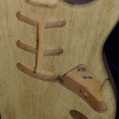Spalted Maple Top / Aged Basswood Strat body - Standard Hardtail 4lbs 4oz #2931 Bild 5