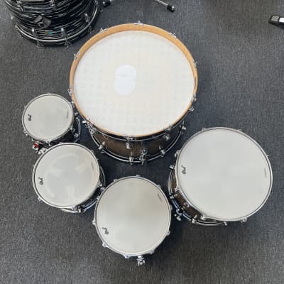 DW DWe 5pc with Cymbals - Candy Black Burst Over Curly Maple image 2