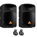 NEW PAIR of Behringer B110D 10" 300W 2-Way Powered PA Speaker & 2 FREE CABLES