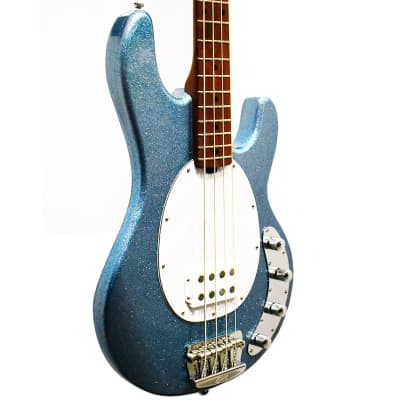 Sterling by Music Man StingRay Ray34 Sparkle Electric Bass Blue Sparkle image 3
