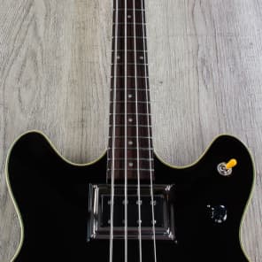 Guild Starfire Bass II Semi-Hollow Bass, Rosewood Fretboard, Black, Hard Case image 6