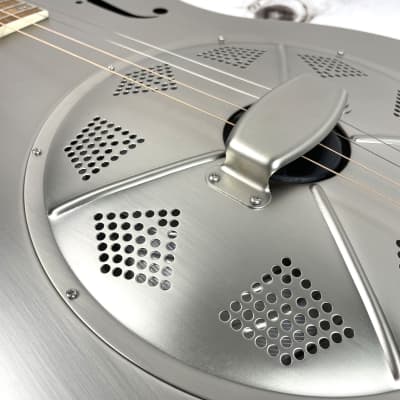 Royall Long Scale Tenor New Rough Brushed Steel Finish Brass Body Single Cone Resonator image 5
