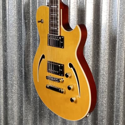 Reverend Limited Edition Roundhouse Semi Hollow Body Archtop Vintage Clear Natural Guitar #19 Blem image 7