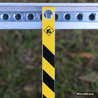 MicroWrave 1hp Under Construction Blank Panel 2021 Black & Yellow Caution Stripes image 6