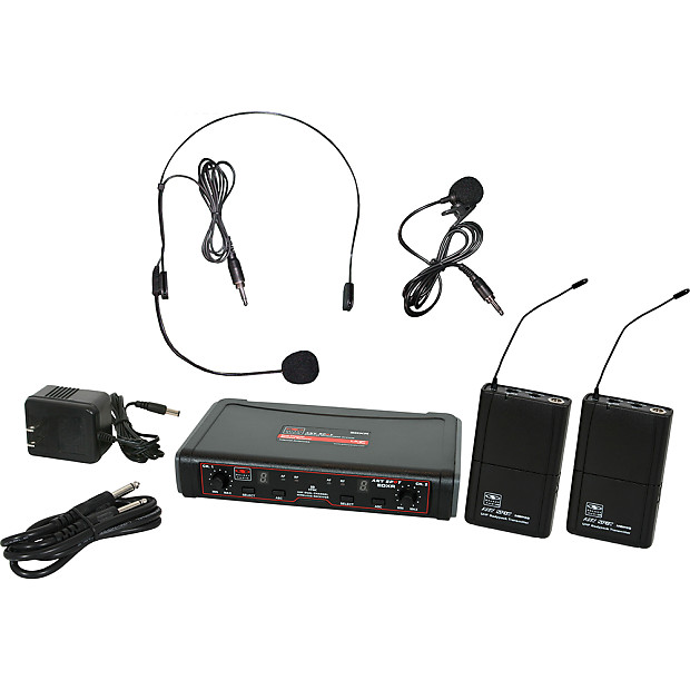 Galaxy Audio EDXR/38SVN Dual Channel Wireless System with Two Headset Lavalier Microphones - System N image 1