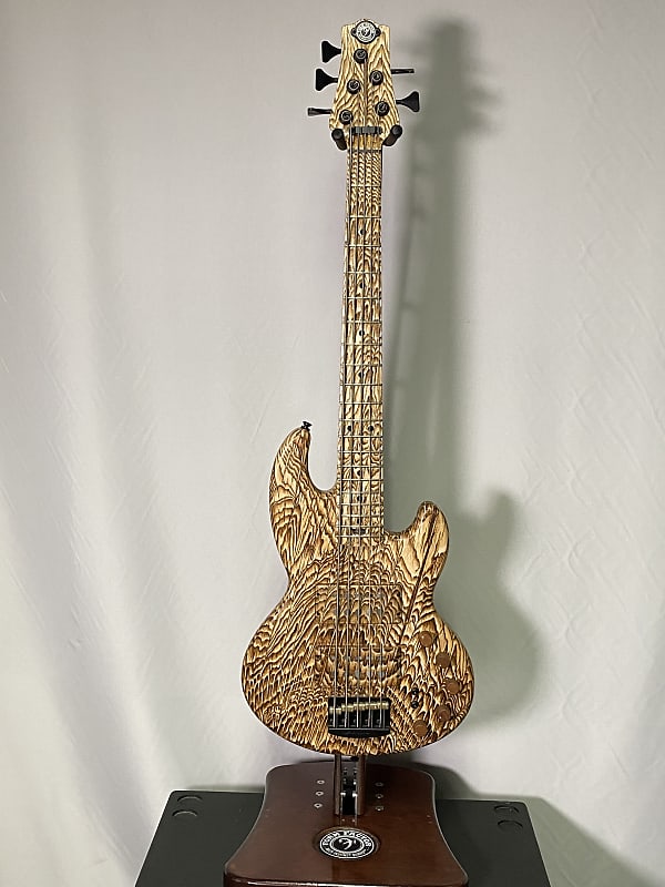 Short Scale bass Form Factor Audio Wombat Pyrographic 5-String Bass image 1