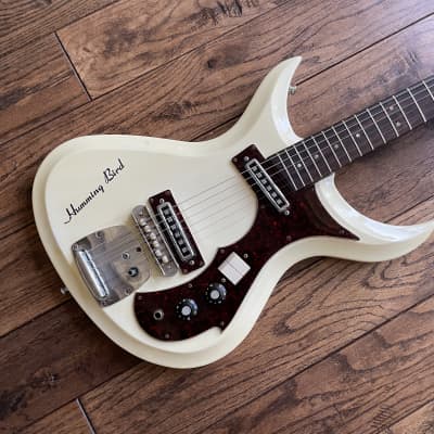 Vintage 1960s Tokai Humming Bird 100S Electric Guitar Cream MIJ mosrite image 1