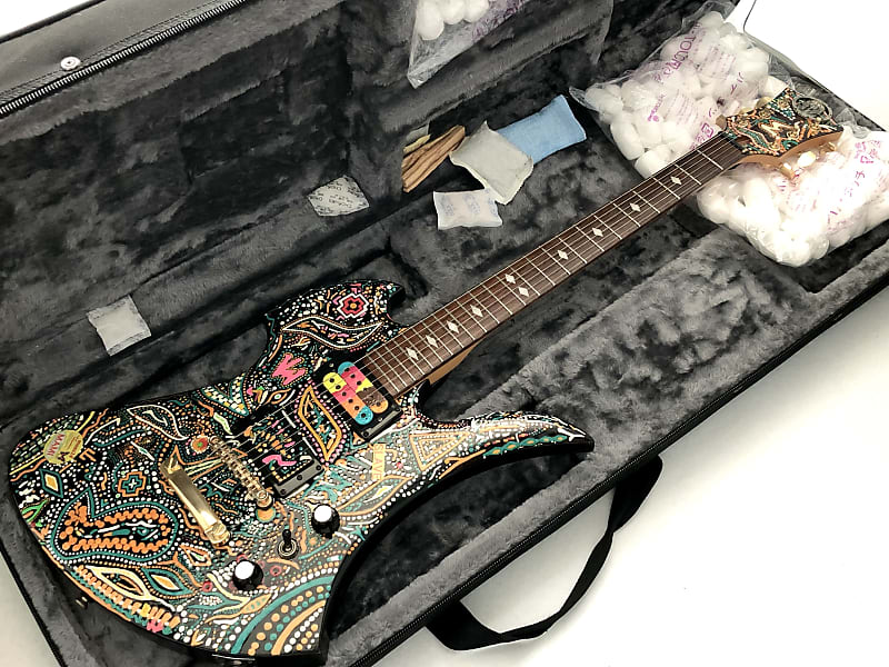 HIDEアメーバ   Fernandes MG Electric Guitar Luminous Ameoba (アメーバ )Hide  Matsumoto(松本秀人モデル)X-Japan UV paint psychedelic Paisley