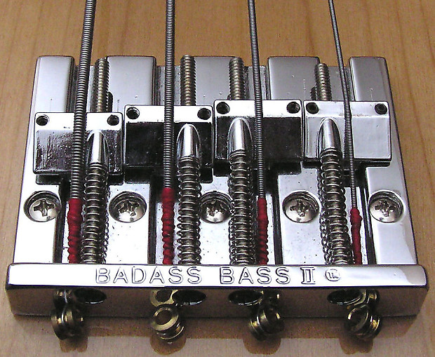 USA Leo Quan Badass II Bass BRIDGE Guitar Chrome Grooved Saddles