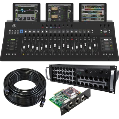 Mackie DC16 Axis Digital Mixing, Mackie DL32R Rack Mixer, Mackie DL Dante Expansion Card, GLS Audio 100-FT Ethercon Cable Bundle image 1