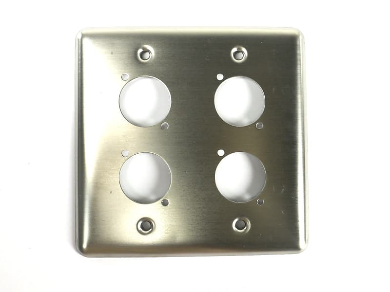 OSP Q-4-BLANK Double Gang Quad Stainless Wall Plate with 4 Series "D" Holes image 1