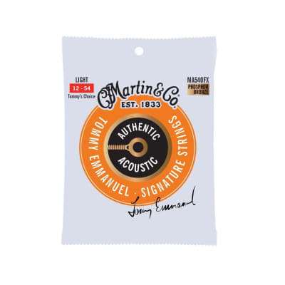 Martin MA540FX Authentic Acoustic Flexible Core Guitar Strings Phosphor Bronze Light "Tommy's Choice" 12-54 image 1