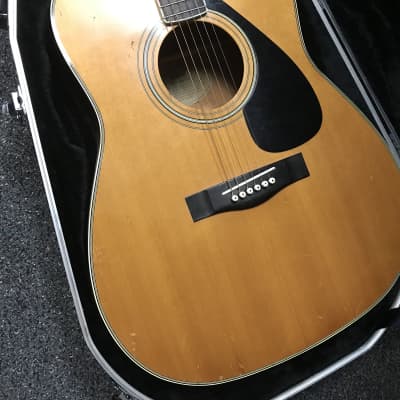 Yamaha FG-340ii vintage Acoustic dreadnought Guitar made in Taiwan 1980s in good-very good condition with hard case and key included. image 2