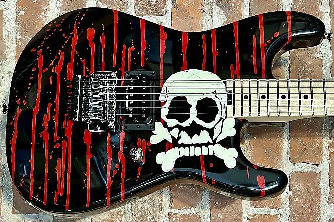 New Charvel Warren DeMartini Signature Pro-Mod Blood and Skull Skulls Graphic, Help Support Small Buisness & Buy It Here ! image 1